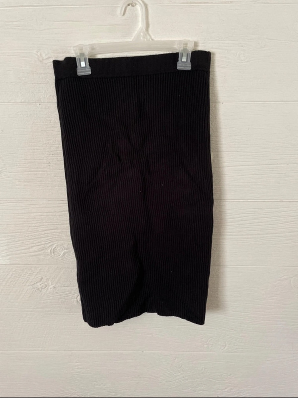 Better Be Black Ribbed Pencil Skirt